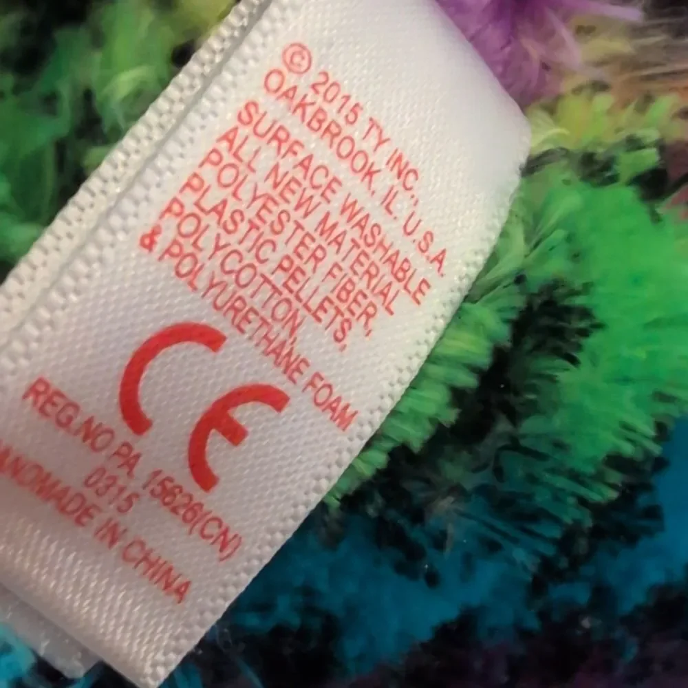 Y2K Justice Beanie Boo Trixie Jumbo Rainbow Leopard‎ Plush Toy 17